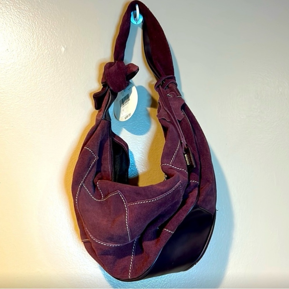 Vintage Valerie Stevens deadstock burgundy suede bag